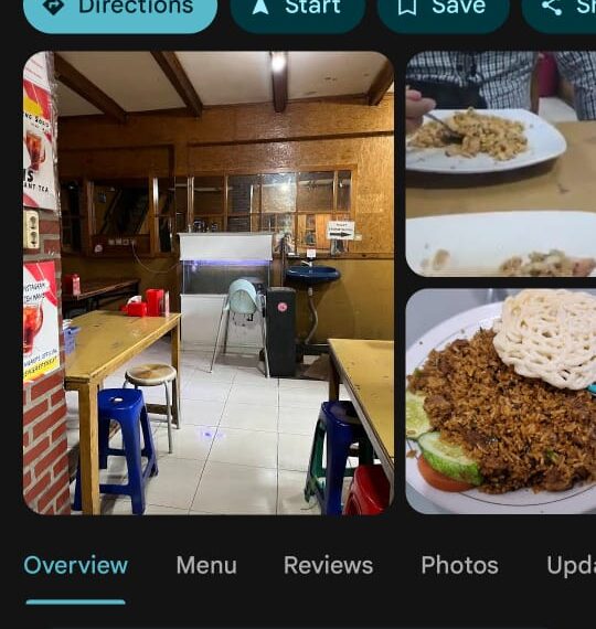 google rating pad makanan